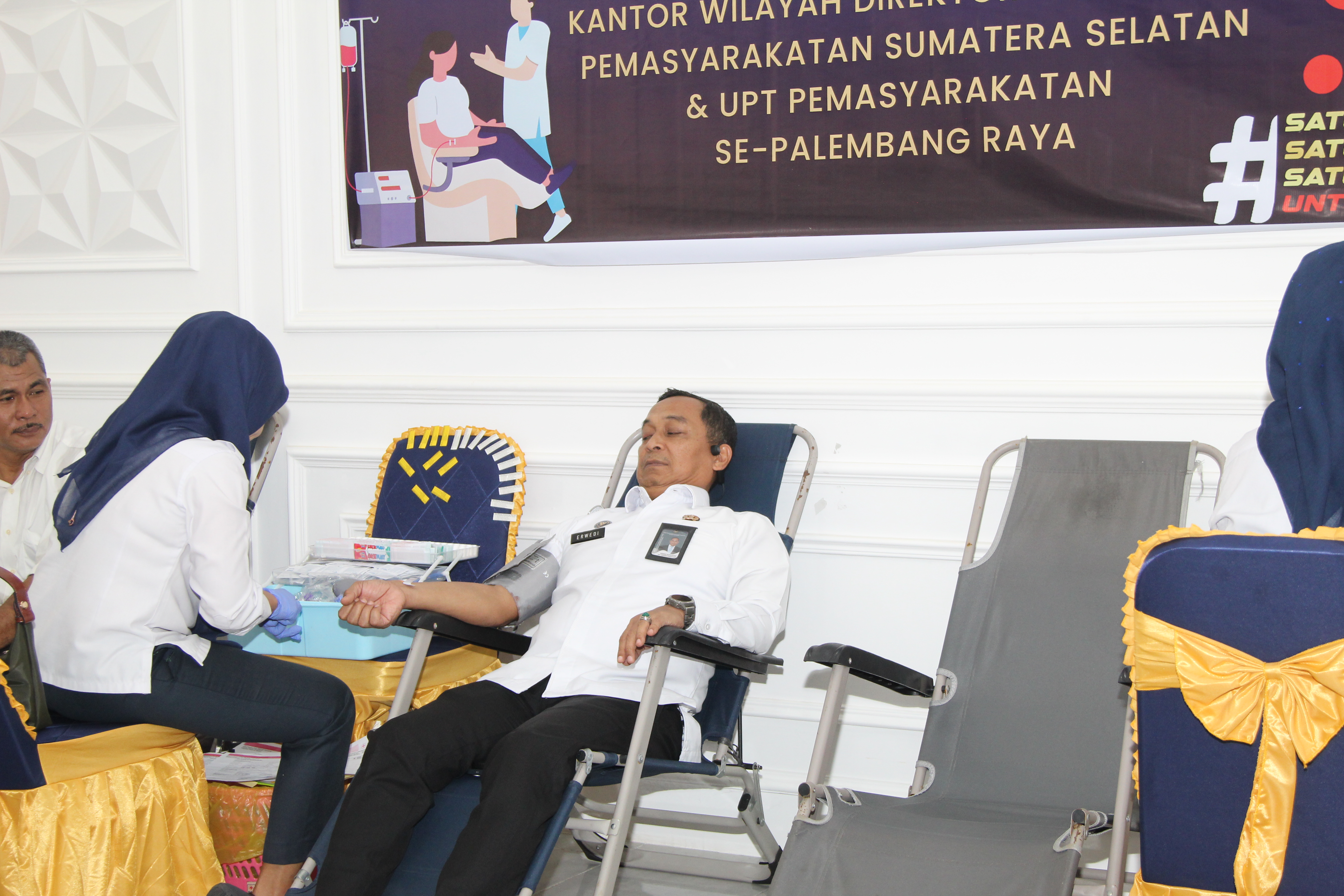 Sambut Hari Bhakti Kemenimipas ke-1, Kanwil Ditjenpas Sumsel Tebar Kepedulian Lewat Donor Darah