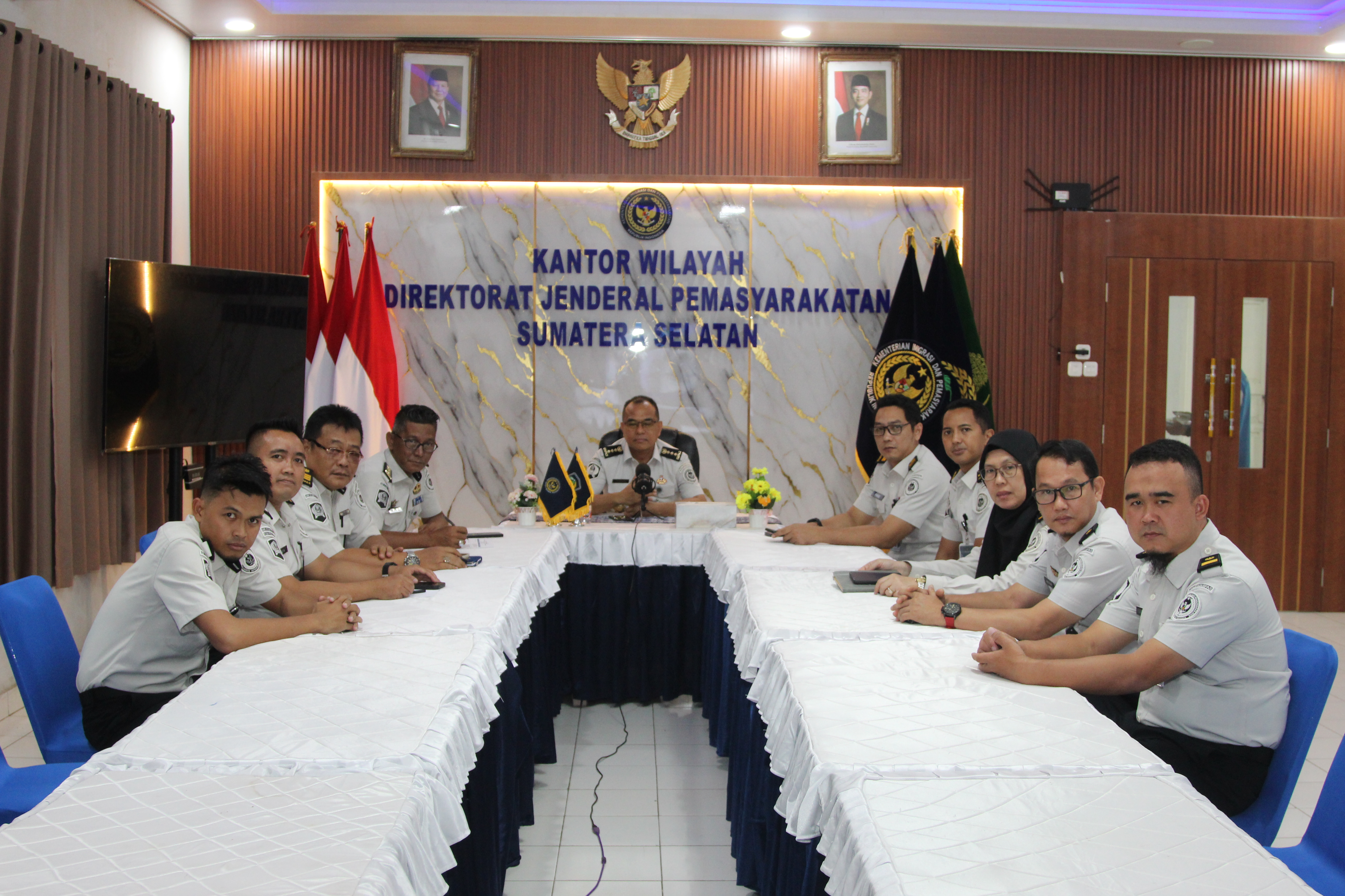 Kanwil Ditjenpas Sumsel Ikuti Konsolidasi Pelayanan Publik Secara Virtual